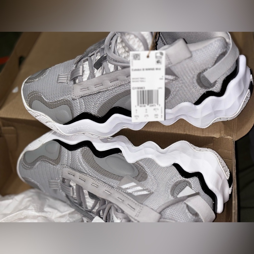 Adidas Light Gray and White Athletic Shoes